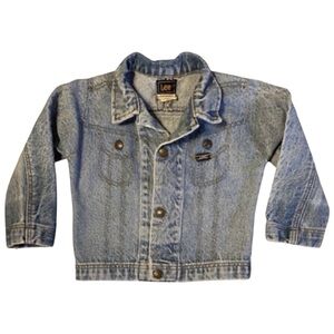 LEE Vintage Light Wash Denim Snap Button Blue Jean Jacket Kids Boys Size 3T